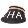 Brede rand hoeden ruhao zon hoed voor dames zomer raffia raffia ruit vizier cap strand dames Koreaans