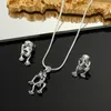 Collier Boucles D'oreilles Ensemble Rétro Mignon Grenouille Boucle D'oreille Pour Les Femmes Argent Couleur Gothique Animal Pirecing Stud Femelle Charme Bijoux Cadeau