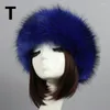 Berety zimowe elastyczne uszu czapkę turban grube furry fryzjerskie kobiety rosyjskie puszyste faux fur