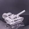 도매 빈티지 탱크 모양 유리 봉오수 파이프 물 담보 오일 버너 DAB 장비 흡연