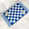 Carpet Flower Grid Doormat Plush Shower Mat Microfiber Bathtub Floor Entrance Bathroom Absorb s Pet Rug Tapis Salle De Bain 230105