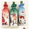 Kerstdecoraties Decoratie Santa Claus Wine Bottle ER Holder Bag Sneeuwman Kerstmis Kleed Home Drop Delivery Tuin Feitief Party Su Dhicz