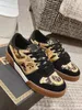 Co branded match sneakers New luxury women's casual lace up silk color contrast printed shoes