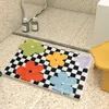 Carpet Flower Grid Doormat Plush Shower Mat Microfiber Bathtub Floor Entrance Bathroom Absorb s Pet Rug Tapis Salle De Bain 230105