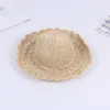 Wide Brim Hats Straw Hat Summer Cap Women's Big Beach Sun Caps Foldable Solid Color Casual Vacation TG0151