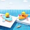 Crianças Banho água brincando brinquedos a cadeia de remo de barco flutuando cartoon pato infantil bebê Early Education Banheiro Presentes de praia 1281