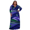 Plus size jurken elegant voor vrouwen met lange mouwen print outfit 2023 herfst feest avondjurk luxe vestidos groothandel