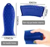 4 pièces support de poignée chaude en silicone manique résistante à la chaleur poignée d'ustensile de cuisine maniques en caoutchouc antidérapantes poignées de poêles en fonte couvercles de poignée pour poêle en fonte