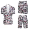 Men's Suits Suit Summer Fashion Men Slim Fit Short Sleeve Jacket Shorts Two Pieces Casual Hawaii Beach Seaside Cotton US Size
