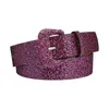 Belts Adult Shinning Sequins Belt For Dress Coat Jeans Waist Harajuku Wide Ladies Formal F3MD