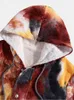 Vestes pour hommes Veste à capuche Veste d'hiver Mode Tie Dye Manches longues Bouton Poche Haute Qualité 2023