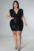 Plus Size Dresses Women 5xl Dress Sequin V Neck Elegant för knubbig Lady Fashion Party Evening Kjol Summer Luxury Passale Tyg