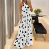 Casual jurken vrouwen luipaard print halter backless strapless maxi jurk 2023 zomer sexy mouwloze strand zonsondergang vakantie lang