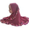 Etnische kleding één stuk kinderen meisjes sjaalaab amira moslimhoofddoek islamitische sjaals Arabische wrap bandanas tulband bedrukte patchwork head