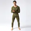 Men's Thermal Underwear Top Quality Thermo Cycling Running Compression Sport Suits Fitness Long Johns Jogging Set