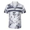 Chemises pour hommes décontractées Bouton de créateur Bowling Men Men Fashion Royal Rebellion Barocco Print Robe Silk M-3XL