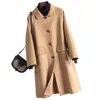 Women's Wool & Blends Autumn Winter Women Stylish Coats Female Thick Warm Cashmere Jacket Ladies Single Button Casual Streetwear Overcoat A1