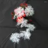 Juldekorationer 6st träddekoration snöflingor 6 cm vit plast konstgjord snödekor hem år fest
