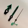 Kits de réparation de montres, noir vert NH35 4R36 aiguilles NH36 pointeur pour pièces de cadran à mouvement automatique