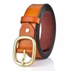 Belts 2023 Women High Quality Genuine Leather Female Strap/brand Design/fashion Cinto Feminino/ceinture/golden Metal Buckle