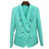 Kvinnors kostymer Blazers Tide Brand Högkvalitativ retro modedesigner Pure Color Series kostym Jacka A Grain of Buckle Slim Plus Size Women's Clothing M131