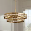 Kronleuchter Amerikanische Luxus Gold Kristall Ring Hängende Beleuchtung Für Wohnzimmer Esszimmer Restaurant Wohnkultur Glanz