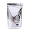 400pcs Mylar 가방은 음식 커피 저장을위한 알루미늄 호일 지우기 패키지 팩 가방을 서 있습니다 Resealable Zip Lock 포장 가방 도매