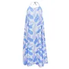 Casual Dresses Summer Dress 2023 Women Clothing Long Camisole Beach Big Kirt Printing Top Blues Tops