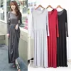 Casual Dresses 2023 Autumn Winter Modal Long Sleeve Maxi Dress Boho High Waist Plus Size Femme Women Basic ZY1258