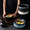 Bols 900 ml Japon Vaisselle en Céramique Saine Poetic Noodle Bowl 6 Pouces Famille Restaurant Salade Ramen Soupe Riz Petit Pot Ustensiles