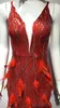 Casual Dresses 2023 Top Quality Women Spaghetti Strap Elegant Red Sexy Dress Real Feather Evening