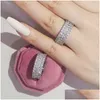 Wedding Rings 2022 Choucong Brand Handmade Luxury Jewelry 925 Sterling Sier Marquise Cut Emerald Cz Diamond Gemstones Eternity Party Dhcw4