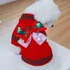 Dog Apparel 1Pc Winter Happy Christmas Sweater Small Clothes Puppy For Pet Knitting Crochet Cloth