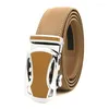 Belts 2023 Sizoc125 Men Colorful White Black Coffee Blue Genuine Leather Ratchet Strap 120 Cm Dress