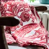 Zasłony czerwone wydrukowane zasłony kwiatowe zasłony okienne bawełniane lniane kuchnia tradycyjna chińska wystrój salonu sypialnia
