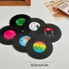 Maty Podkładki 2 4 6 6pcs retro winylowa kubek Coaster Anty slip kawa Coasters odporny na napój muzyczny MAT MAT TABEMAT Dekorat domu 230105