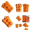 Moules de cuisson Sile Orange Chocolat Mod Halloween DIY Fondant Candy Skl Citrouille Bat Cookie Moule VT1741 Drop Livraison Home Garden Kit DHA2K