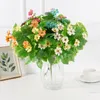 Decorative Flowers Artificial Daisy Simulation Silk Bouquet Wedding Bride Holding Pography Props Home Living Room Balcony Plant Decor