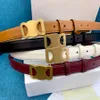 Woman Belt Luxury Lady Narrow Belts Classic Genuine Leather Gold Buckle 4 Color Width 2.5cm