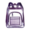 Ryggsäck tungt klart med armerade remmar Front Tillbehör Pocket Transparent Bookbags Schoolväska för arbete Sporting