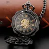 Relógios de bolso Flower Hollow Out Design Mechanical Watch de alta qualidade Colar unissex Presentes de jóias para meninos e meninas PJX1219