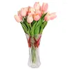Fleurs décoratives fleur artificielle tulipe Calla Lily Simulation PU fausse plante mariage Bouquet décoration fête année de noël El décor à la maison