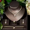 Necklace Earrings Set Fashion High Quality Bridal And Earring Sets 4pcs Cubic Zircon Stone Women Wedding Jewelry Party Accessories