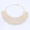 New Design Brazil Gold Color Jewelry For Women Dubai Fashion Necklace Earring Ring Bracelet Set Bride Wedding Party Gift