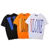 Designer Men's T-Shirt Friends Letter Print Big V Men's Short Sleeve Hip Hop Style Black White Orange Size S-3XL