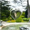 Mobiles # Figurine di oggetti decorativi Stereo Rotary Wind Chime Spinner Beating Heart 3D Flowing Light Effect Decor Church Garden Porc Dh92F
