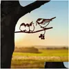 Décorations de jardin Art extérieur métal oiseau piquet arrière-cour branche cour arbre animal livraison maison patio pelouse Dhdl8