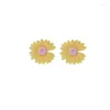 Clip-on-Ohrringe mit Schraubverschluss, japanisches frisches kleines Gänseblümchen, zum Anklipsen, Weiblichkeit, schlicht, niedlich, weiß, rosa Blume, nicht durchbohrtes Ohr, Jewe Dhpsz