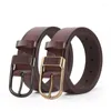 Belts Retro Unisex Belt Fashion Imitation Leather Alloy Pin Buckle Men Trend Business Affairs Simple Casual