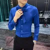 Chemises décontractées pour hommes Top qualité hommes chemise marque 2023 à manches longues Simple Streetwear cravate conception hommes Slim Fit robe smoking